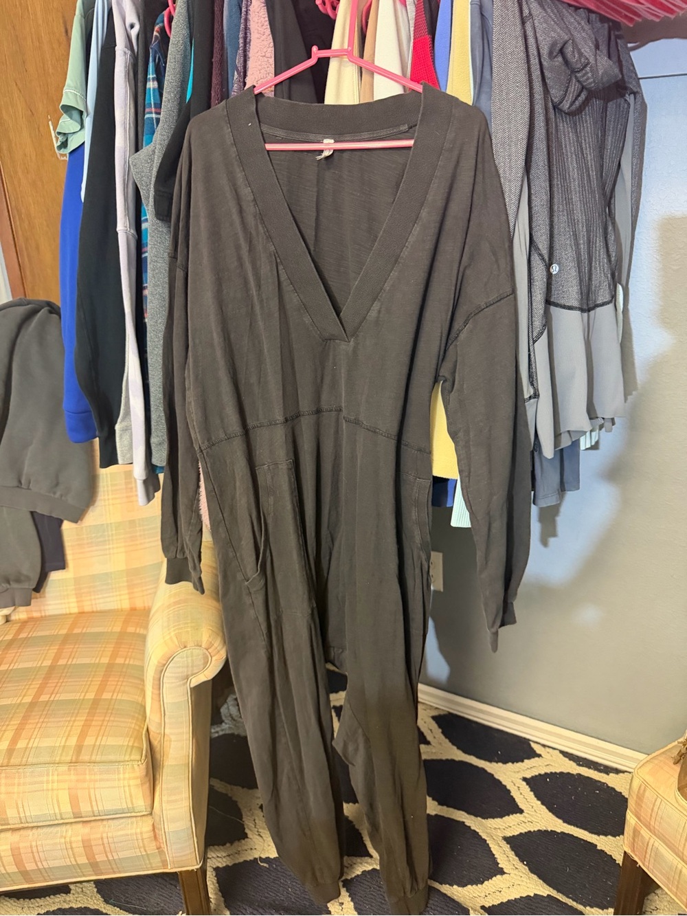Free People Deep V Long Sleeve romper